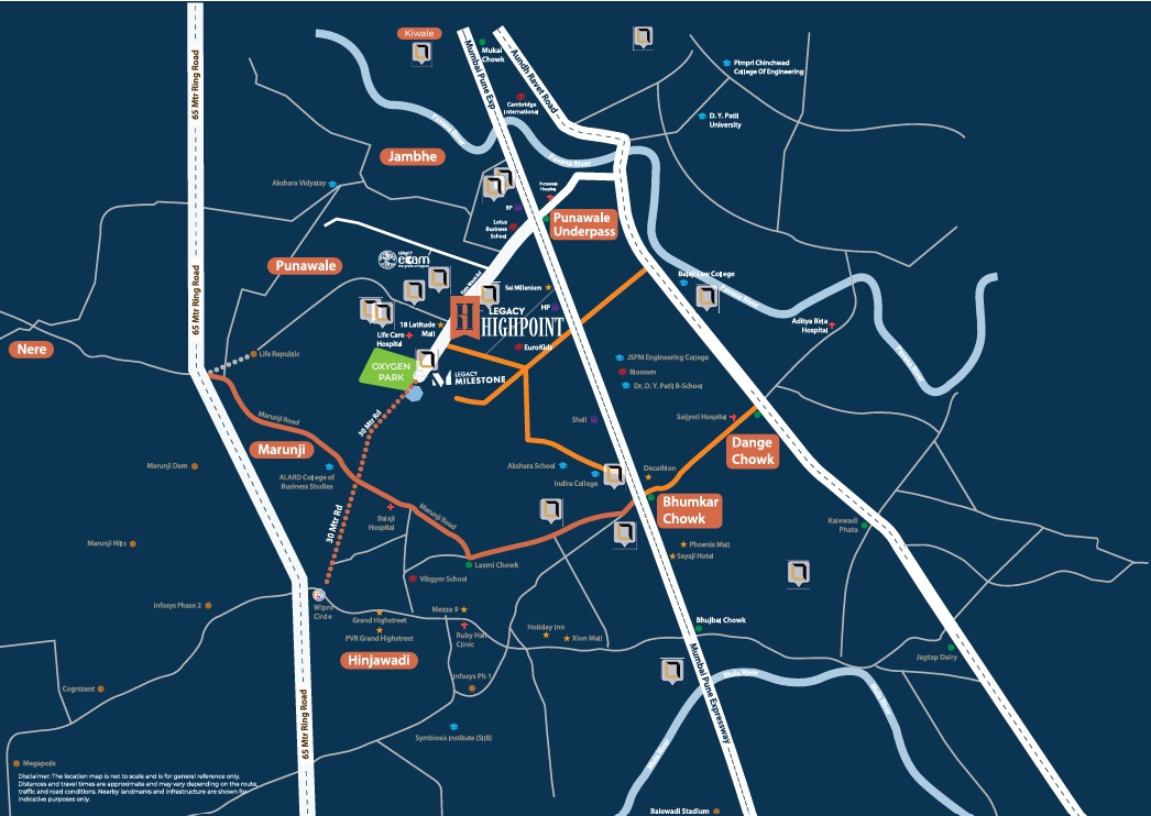 Legacy Highpoint Location Map at Punawale, Pune